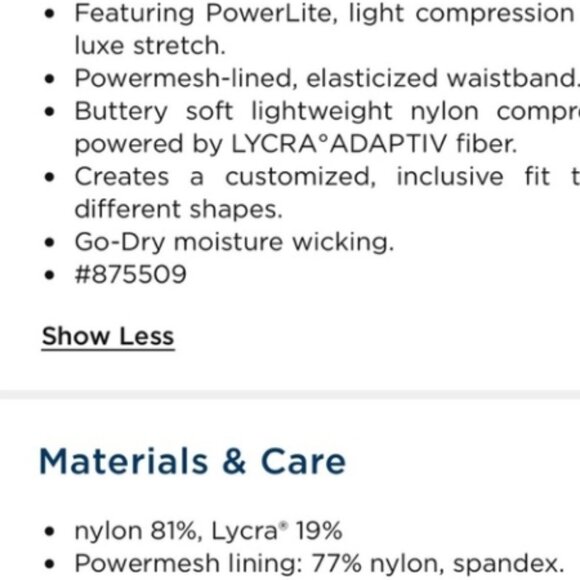 NWT Old Navy Extra High-Waisted Powerlite leggings- medium 7/8 ankle - Picture 4 of 4